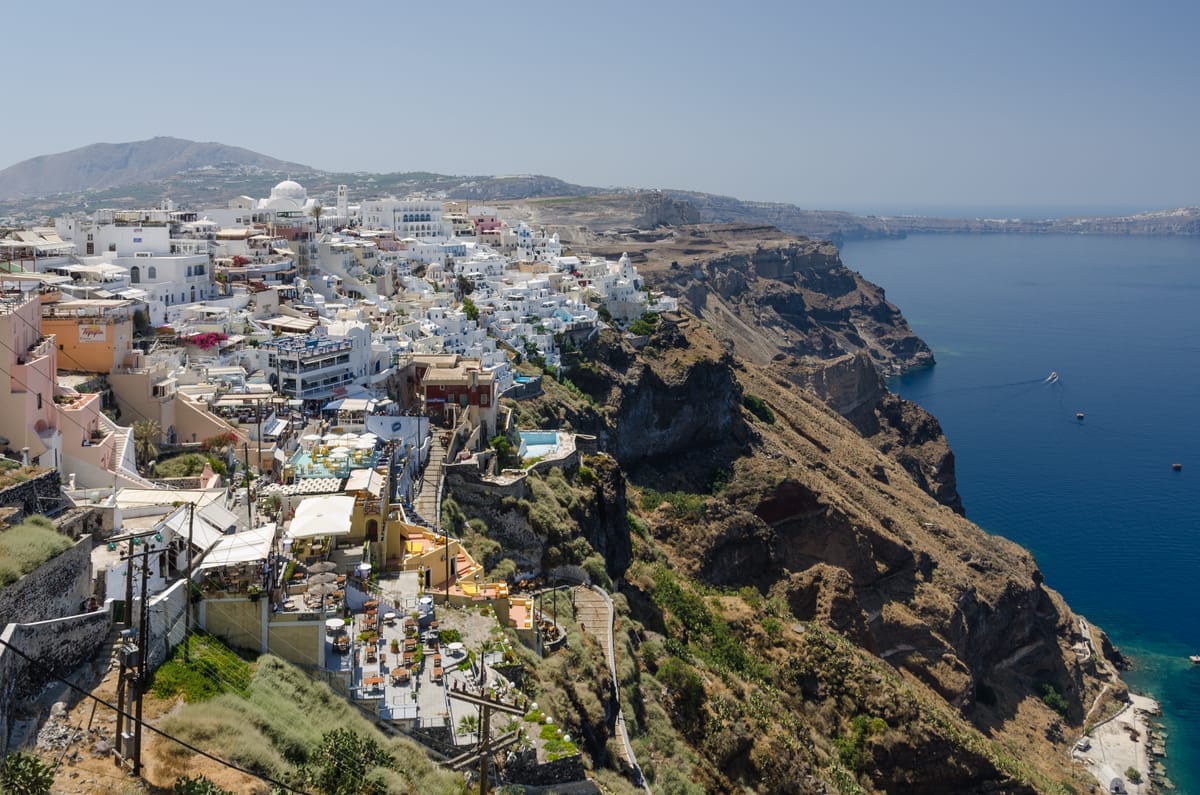 Fira auf der Kraterkante, Santorini